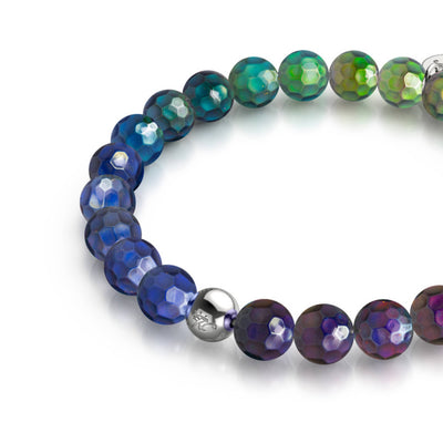 NOGU CHROMATA™ Mood Stone bracelet with faceted color-changing beads in blue, teal, green, purple and silver-tone accents.