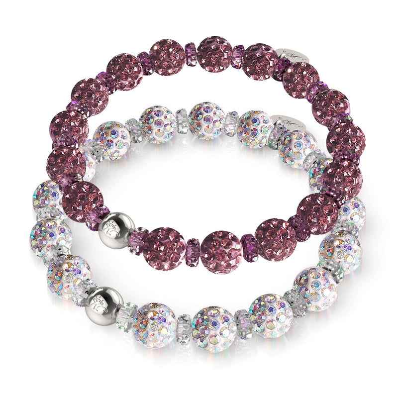 Frozen Plum Crystal Kikiballa Bracelet 2-Set