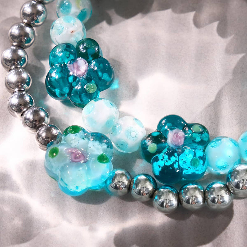 Lagoon Magnolias | Firefly Glass Flower Bracelet