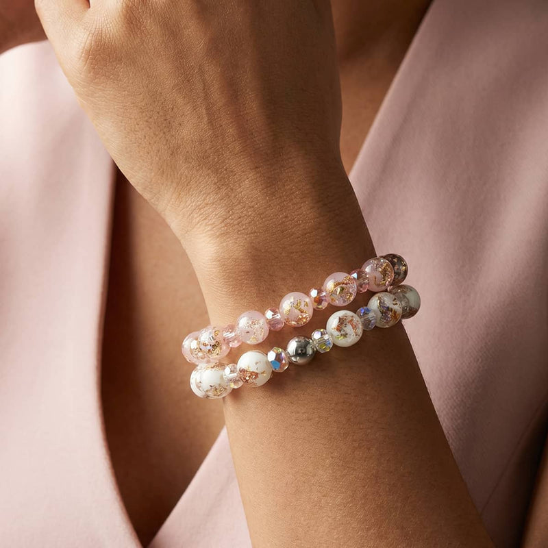 Mezzaluna | Firework Glass Crystal Moon Bracelet 2-Set