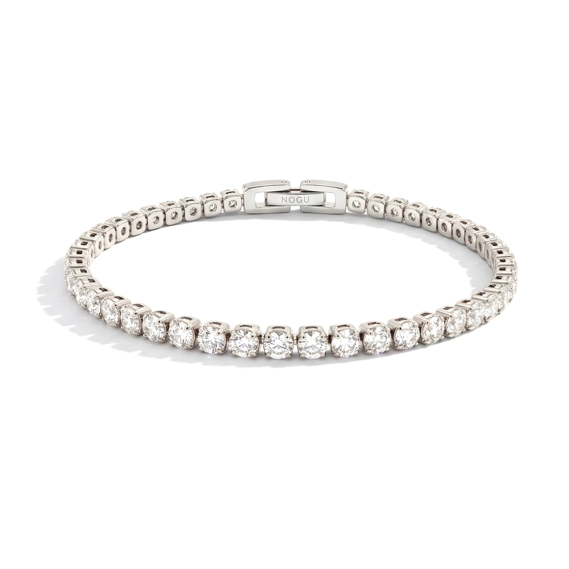 Rhodium x Crystal | Tennis Club Bracelet