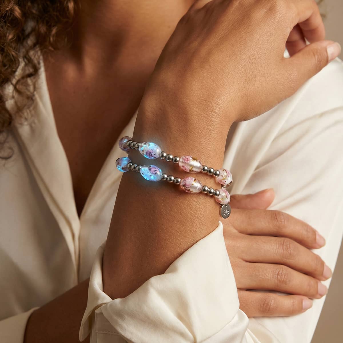 Peony Confetti | Lunar Glass Bloom Bracelet