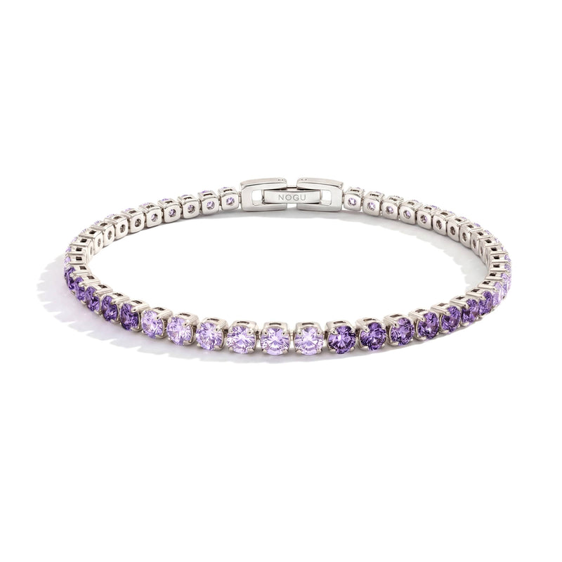Rhodium x Violet Ombre Crystal | Tennis Club Bracelet