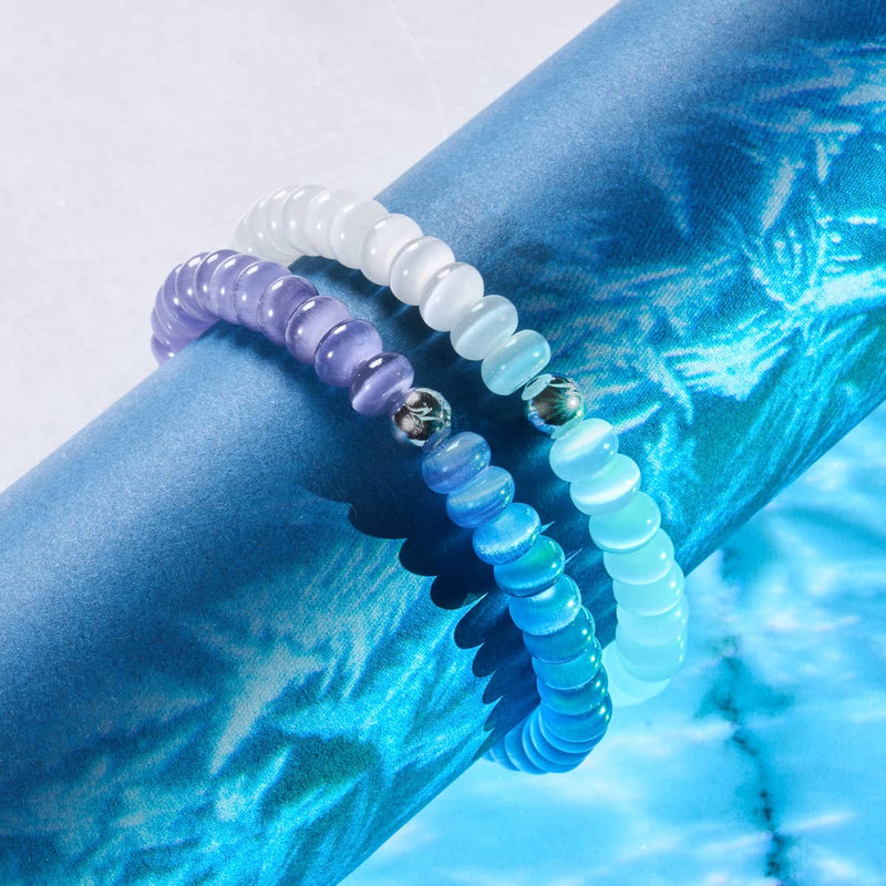 Purple Winter Moon | .925 Sterling Silver | Cheshire Glass Bracelet