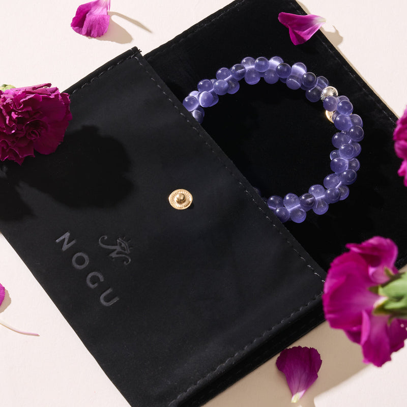 Purple Cloud | .925 Sterling Silver | Cheshire Glass Bubble Bracelet