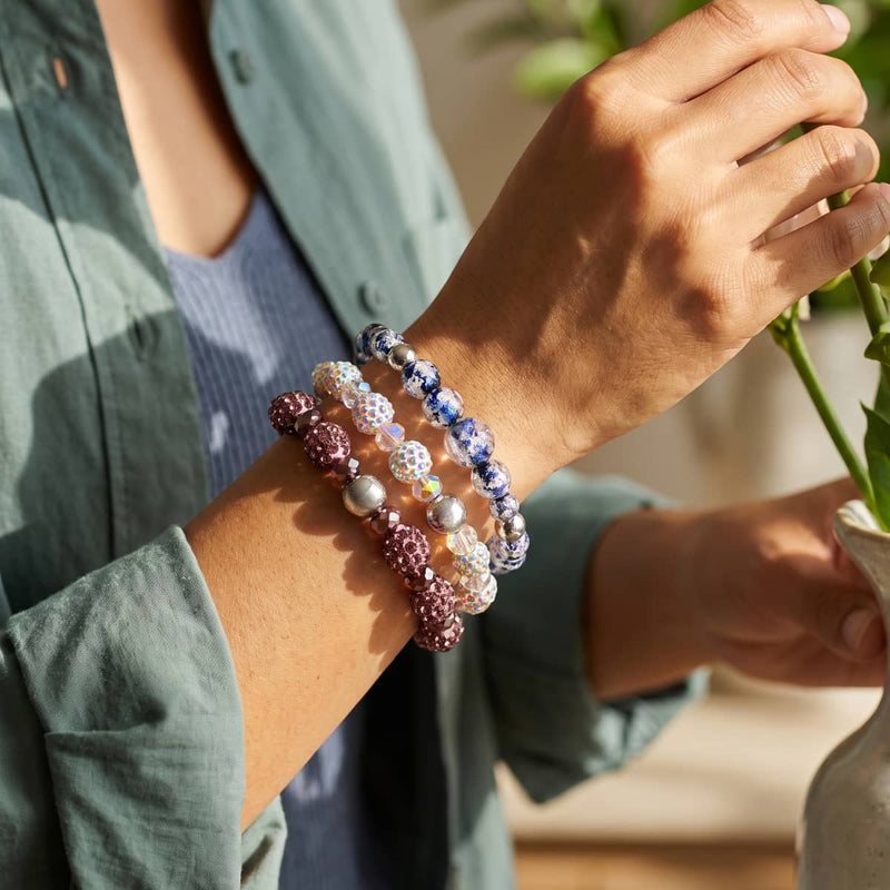 Frozen Plum Crystal Kikiballa Bracelet 2-Set