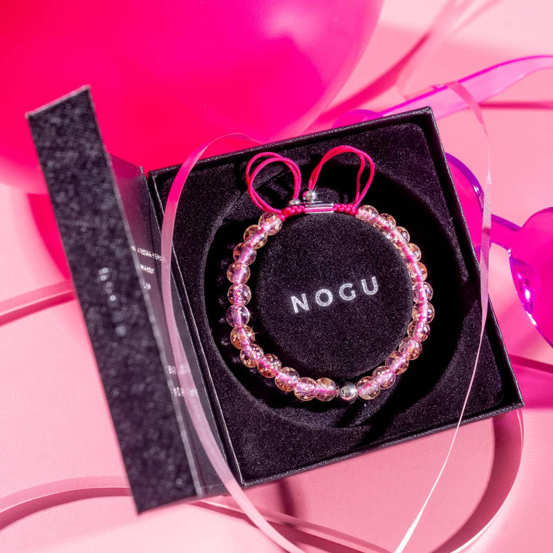 Rosewater x Magenta | Mini Firefly Glass Macrame Bracelet