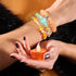 Orange | .925 Sterling Silver | Deluxe Firefly Glass Mushroom Bracelet