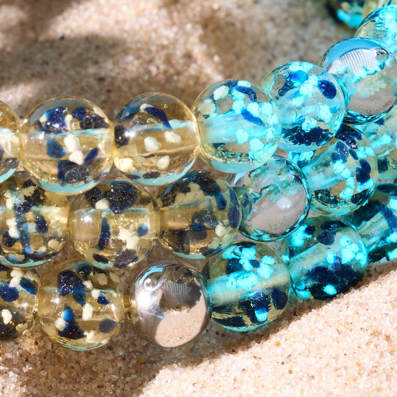 Sandstone Flame | Silver | Firefly Glass Macrame Bracelet