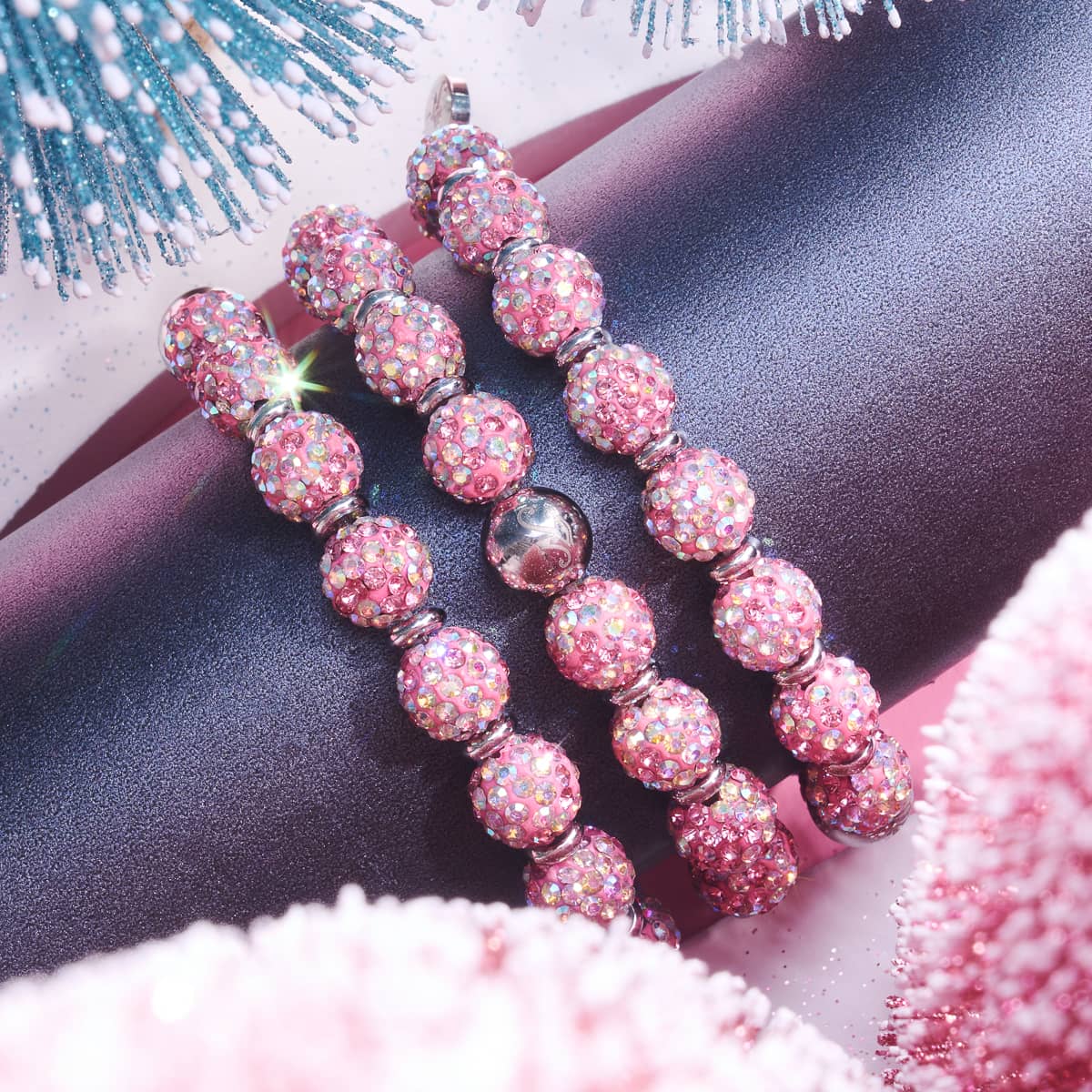Strawberry Confetti | Deluxe Crystal Kikiballa Bracelet