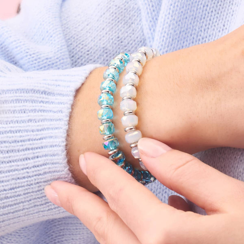 Moonlit Frost | Radiant Facets Crystal Bracelet