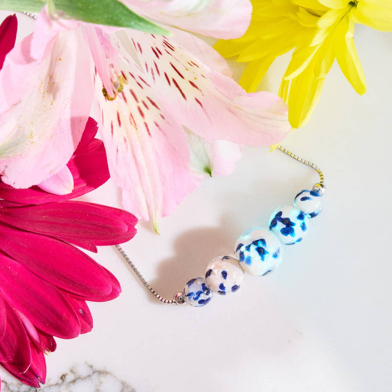 Starlit Waves | .925 Sterling Silver | Firefly Glass Infinity Clasp Necklace