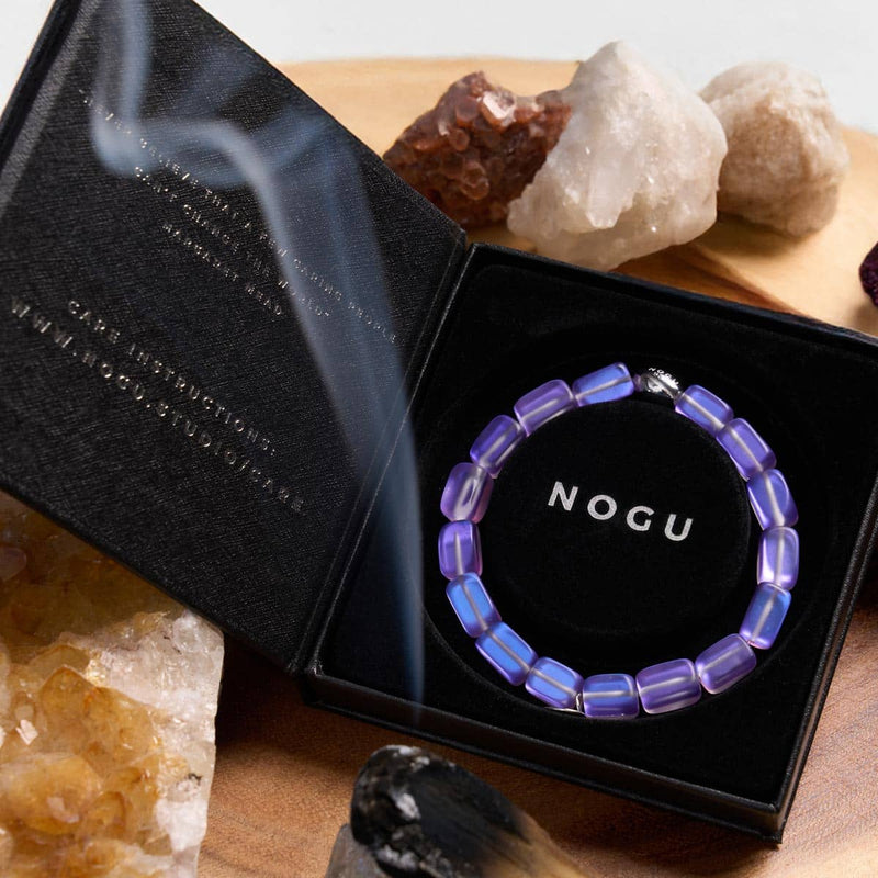 Violet | .925 Sterling Silver | Mermaid Glass Pebble Bracelet