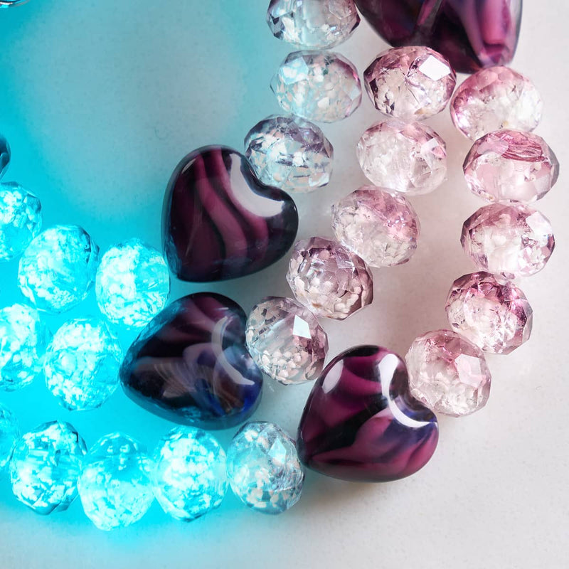 Plum | .925 Sterling Silver | Glowing Gradient Hearts Bracelet