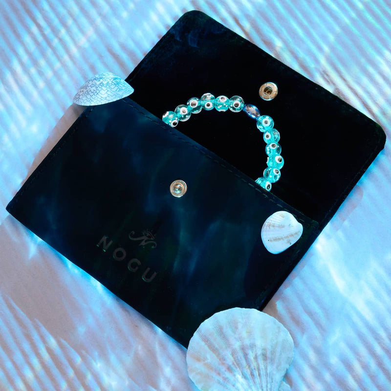 Teal | .925 Sterling Silver | Firefly Glass Evil Eye Bracelet