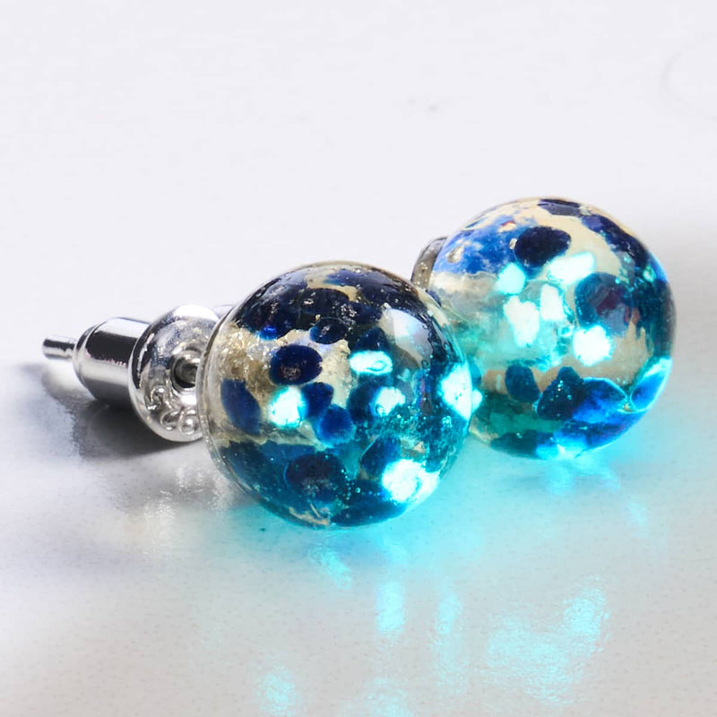 Sandstone Flame | .925 Sterling Silver | Firefly Glass Stud Earrings