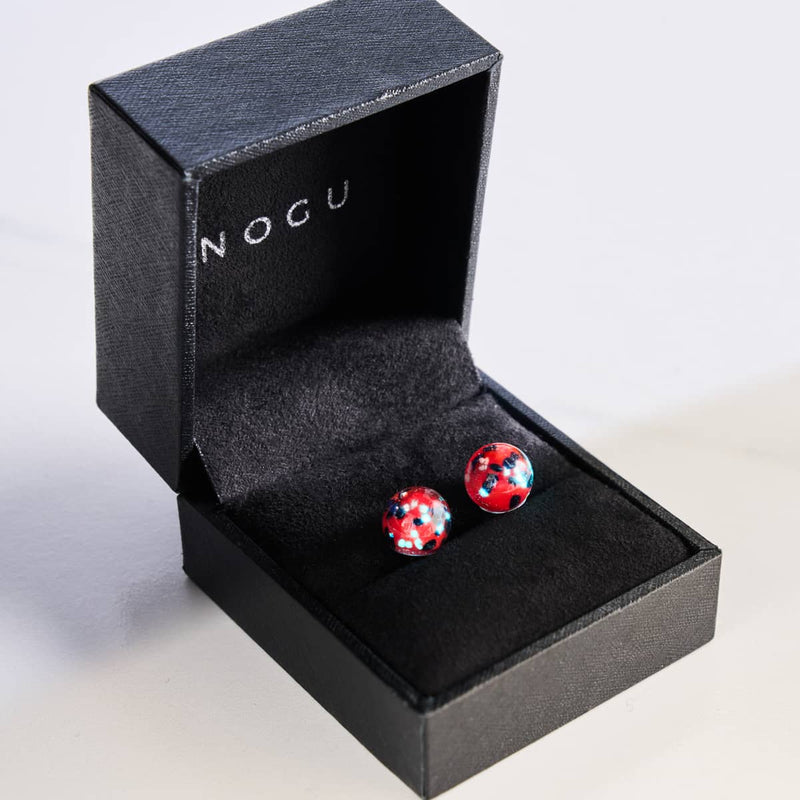 Fire and Ice | .925 Sterling Silver | Firefly Glass Stud Earrings