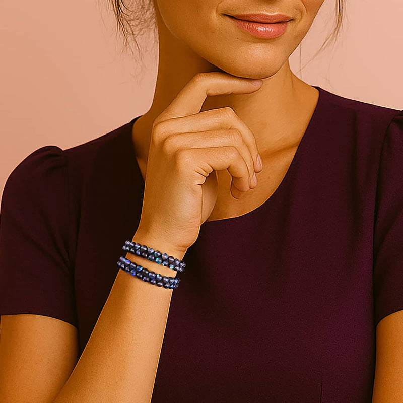 Grey | Silver | Double Mermaid Glass Bracelet