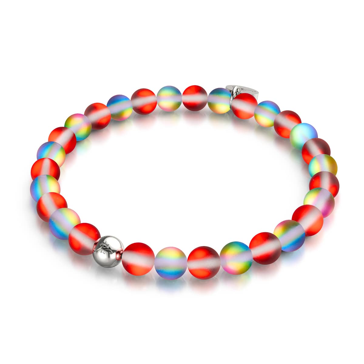 Pomegranate | Silver | Mermaid Glass Bead Bracelet