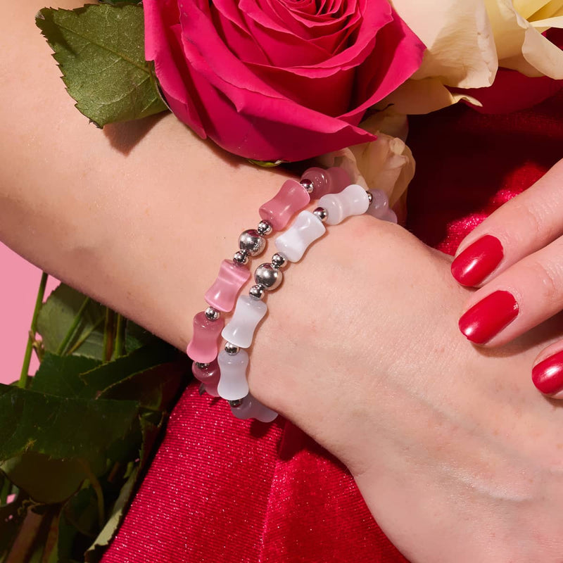 Moonlit Glow | Ethereal Hourglass Cheshire Glass Bracelet