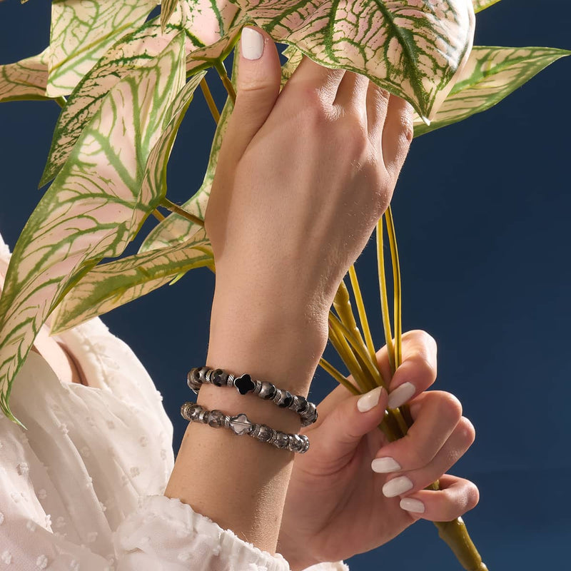 Black | Chrome Clover Bracelet