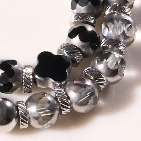 Black | Chrome Clover Bracelet