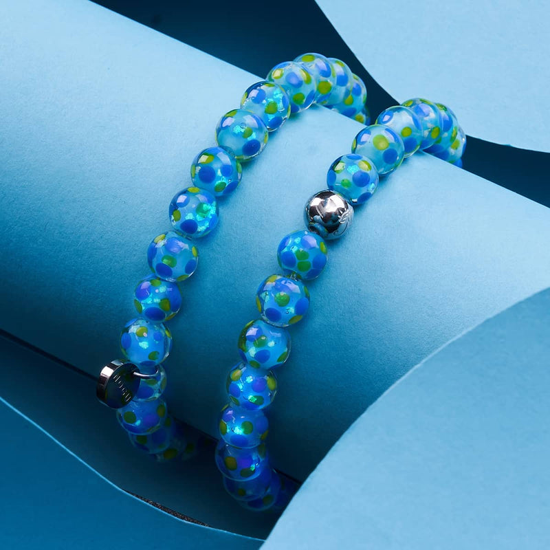 Blue Splash | Firefly Glass Polka Dot Bracelet