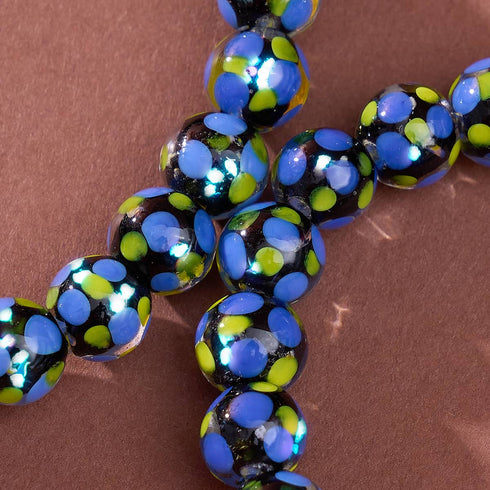 Black and Blue | Firefly Glass Polka Dot Bracelet