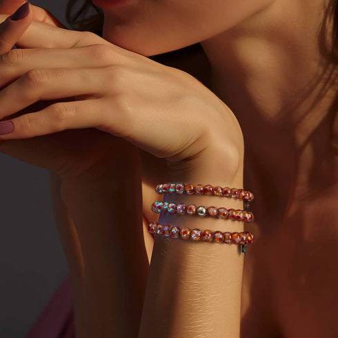 Cherry Grape | Firefly Glass Polka Dot Bracelet