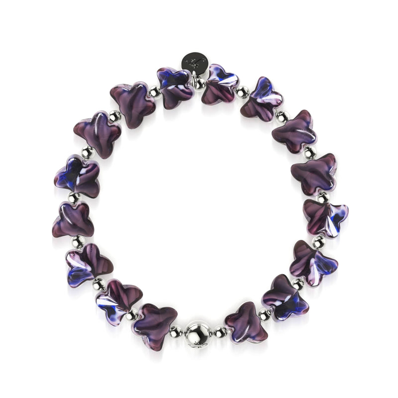 Purple Storm | Gem Glass Butterfly Bracelet
