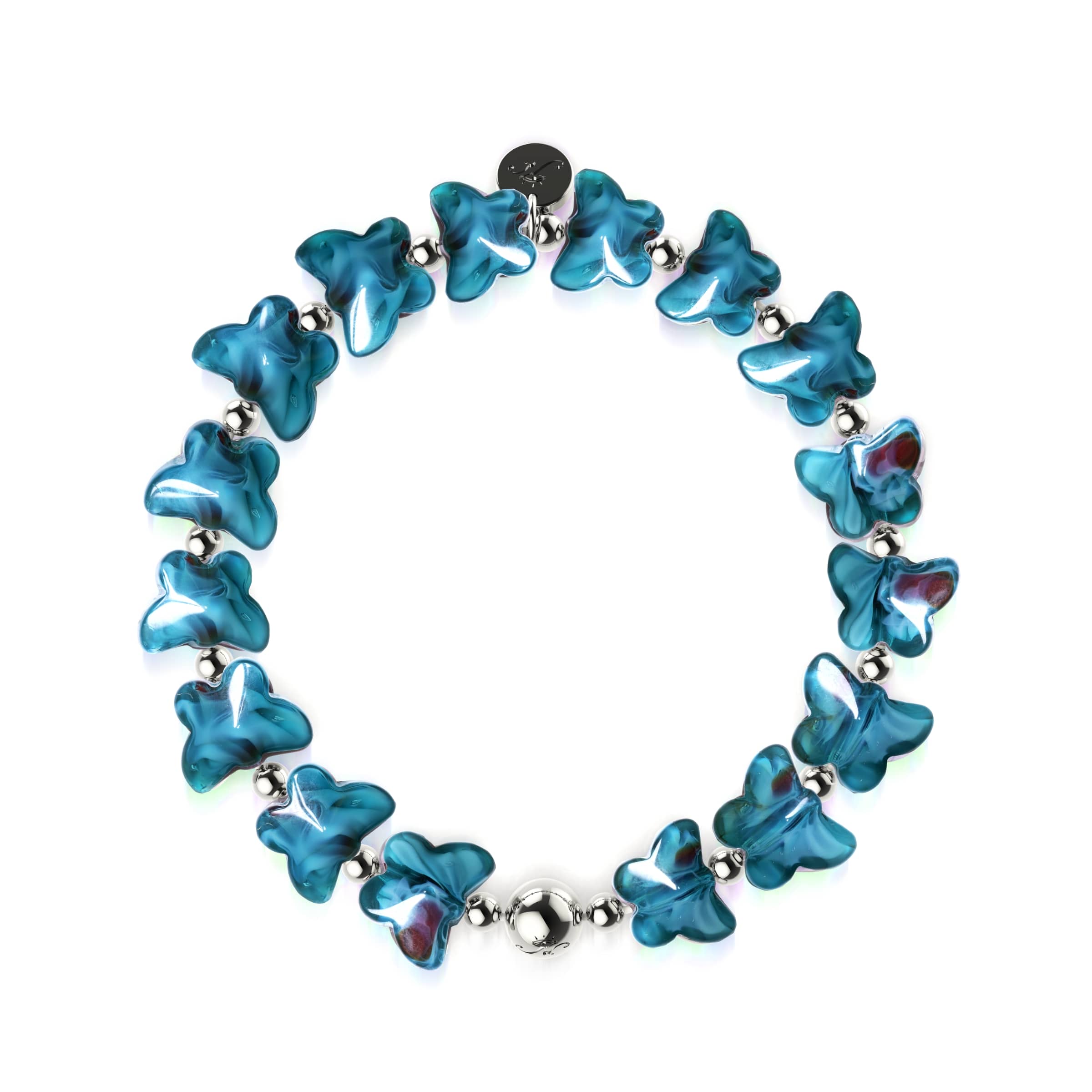 Teal Flutter | Gem Glass Butterfly Bracelet