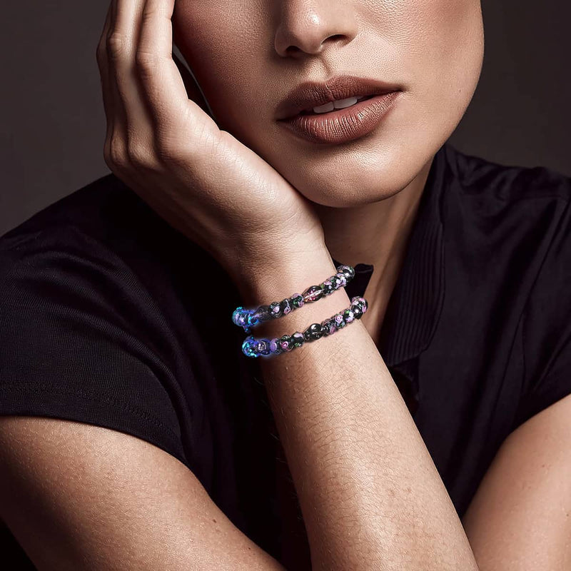 Midnight Blossom | Firefly Glass Diamonds Skull Bracelet