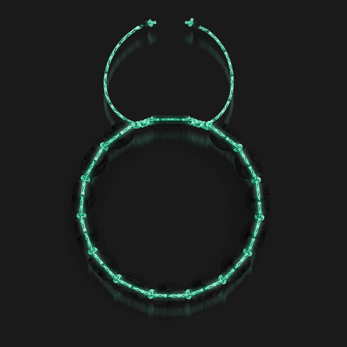 Hades | Hematite Skulls x Black GloWeave | Macrame Bracelet