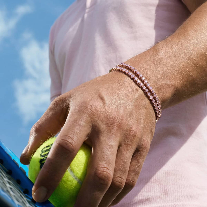18k Rose Gold x Pink Crystal | Tennis Club Bracelet
