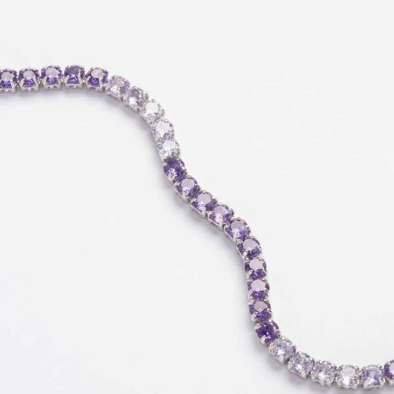 Rhodium x Violet Ombre Crystal | Tennis Club Bracelet
