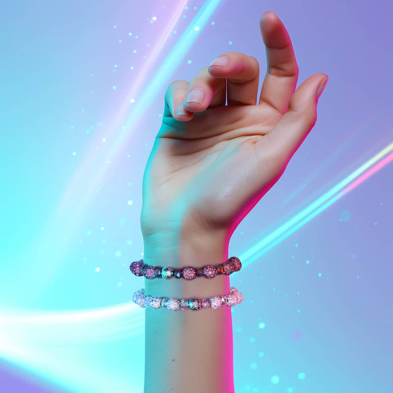Frozen Plum Crystal Kikiballa Bracelet 2-Set
