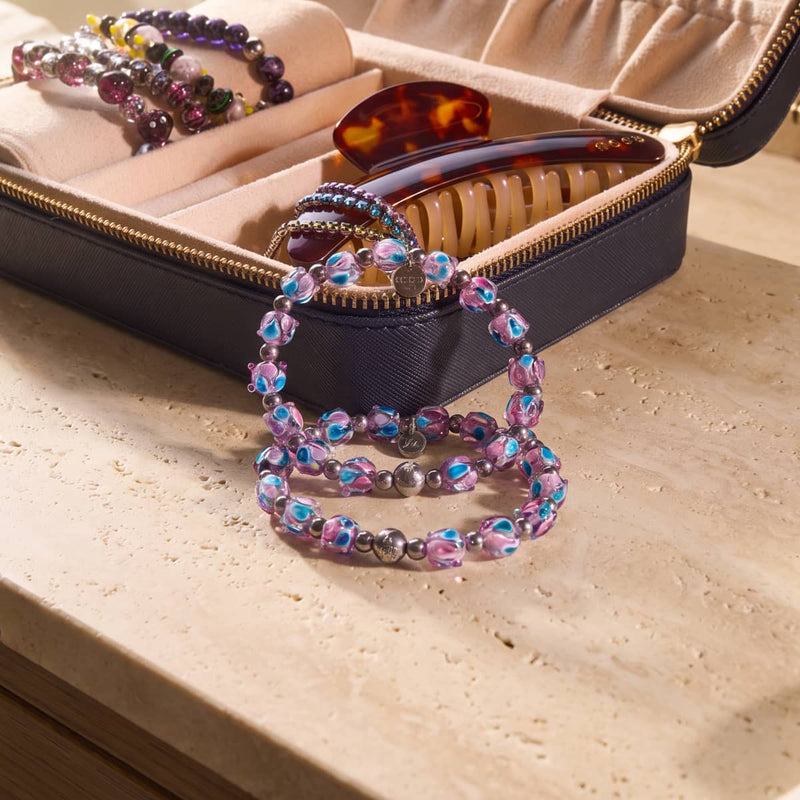 Twilight Bloom | Firefly Glass Tulip Bracelet