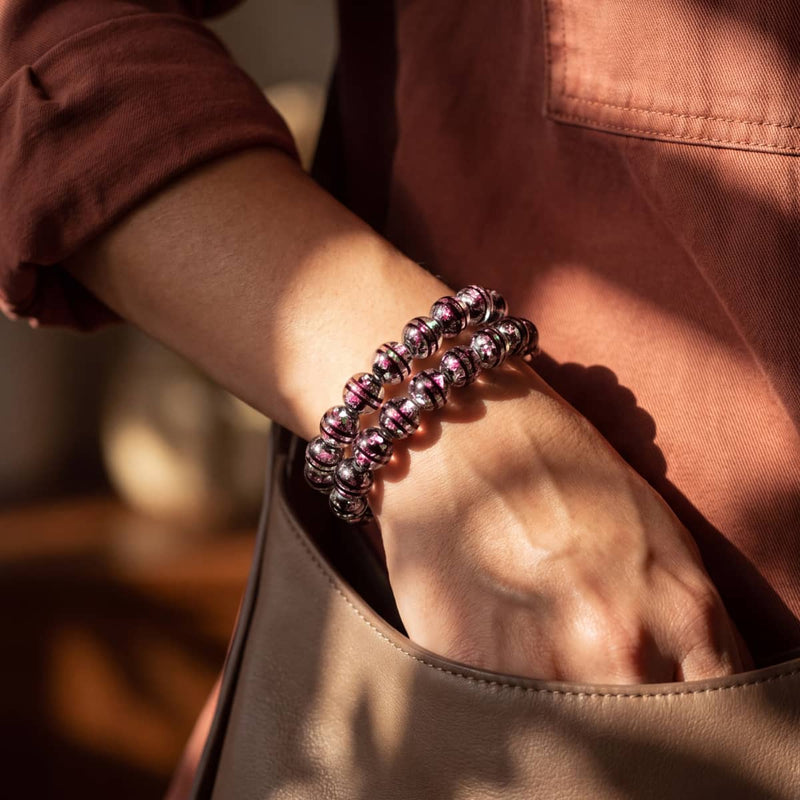 Atomic Fuchsia | Firework Glass Orbit Bracelet
