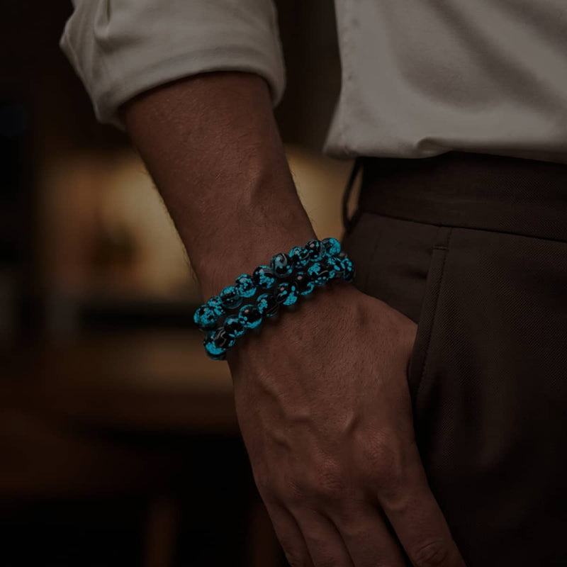 Black | Firefly Glass Bloomswirl Bracelet
