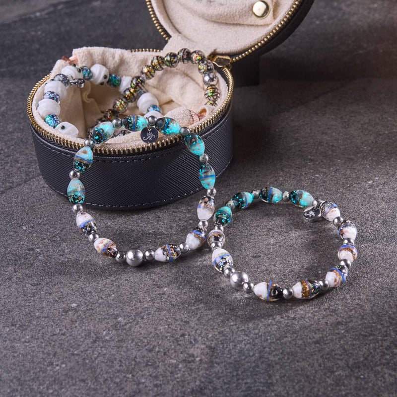 Foggy Cliffs | Tiger Glass Oval Bracelet