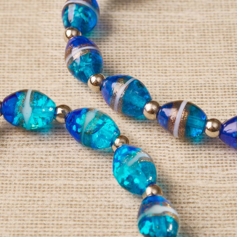 Cobalt Coast | Tiger Glass Oval Bracelet
