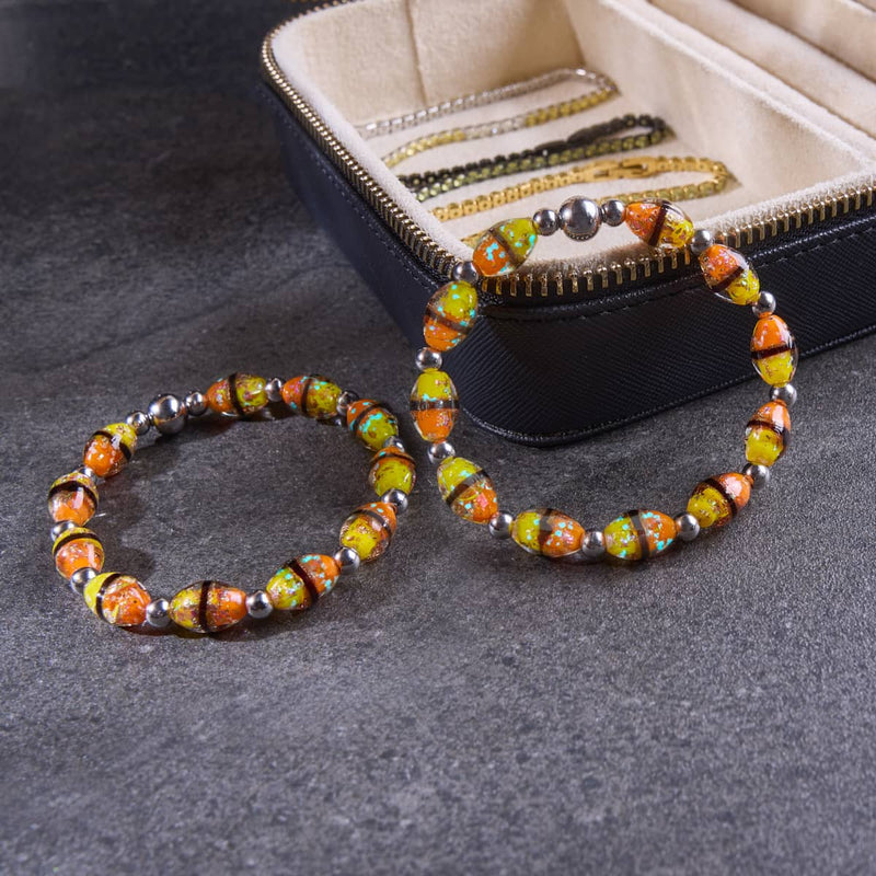 Golden Shore | Tiger Glass Oval Bracelet
