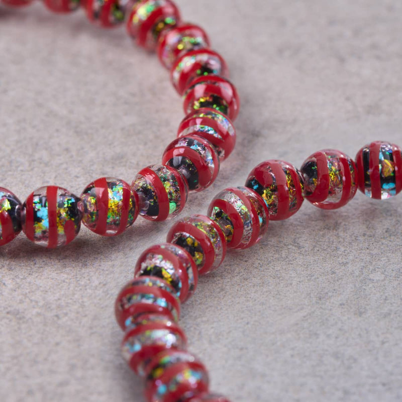 Crimson & Copper | Firework Glass Ribbon Bracelet