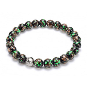 Obsidian | .925 Sterling Silver | Firefly Glass Bracelet