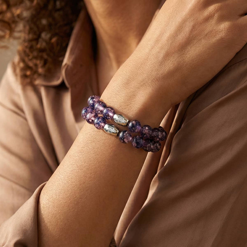Purple Elixir | .925 Sterling Silver | Firefly Glass Bracelet