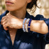 Sapphire Gem Glass Bracelet 2-Set