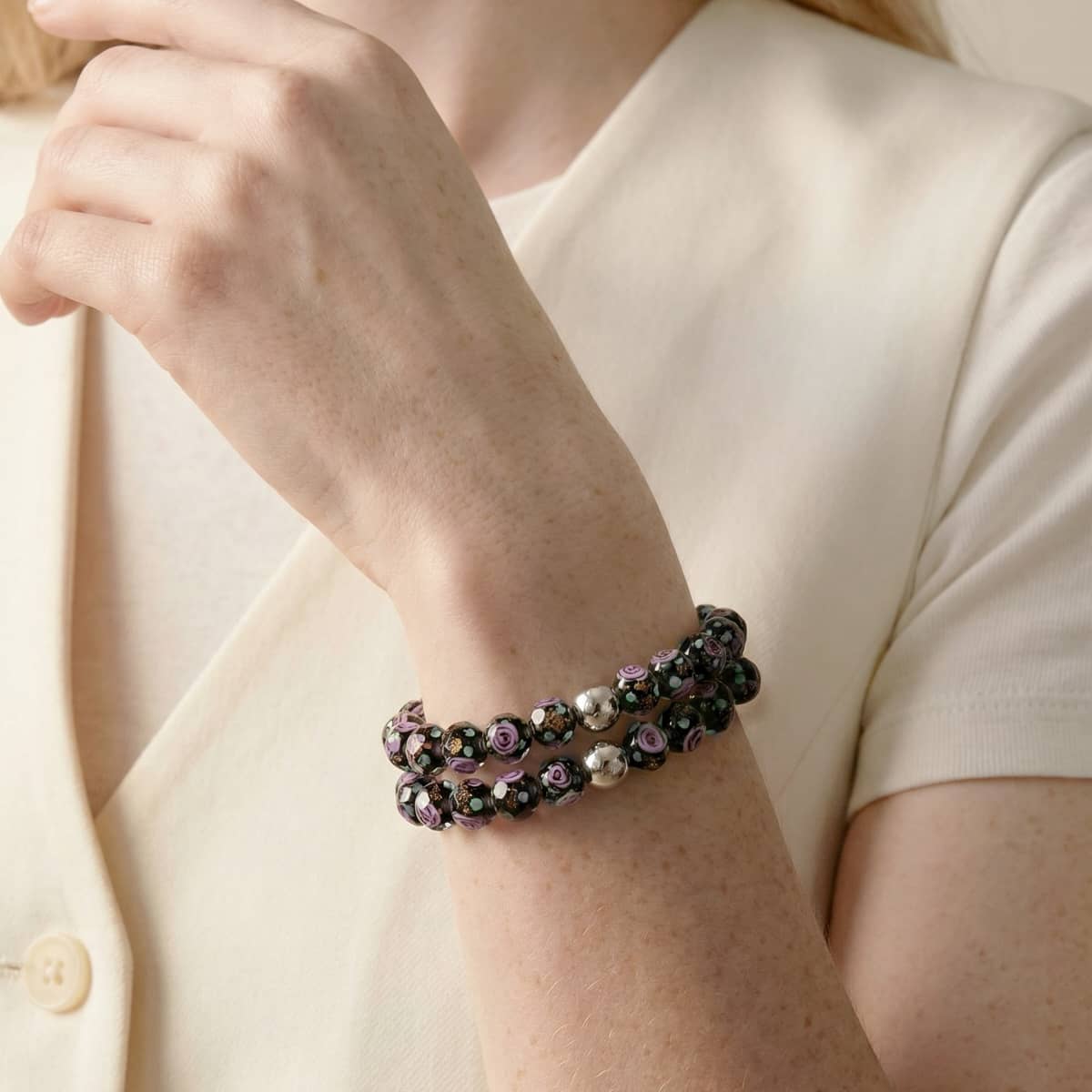 Black Dahlia | Firefly Glass Diamonds Bracelet