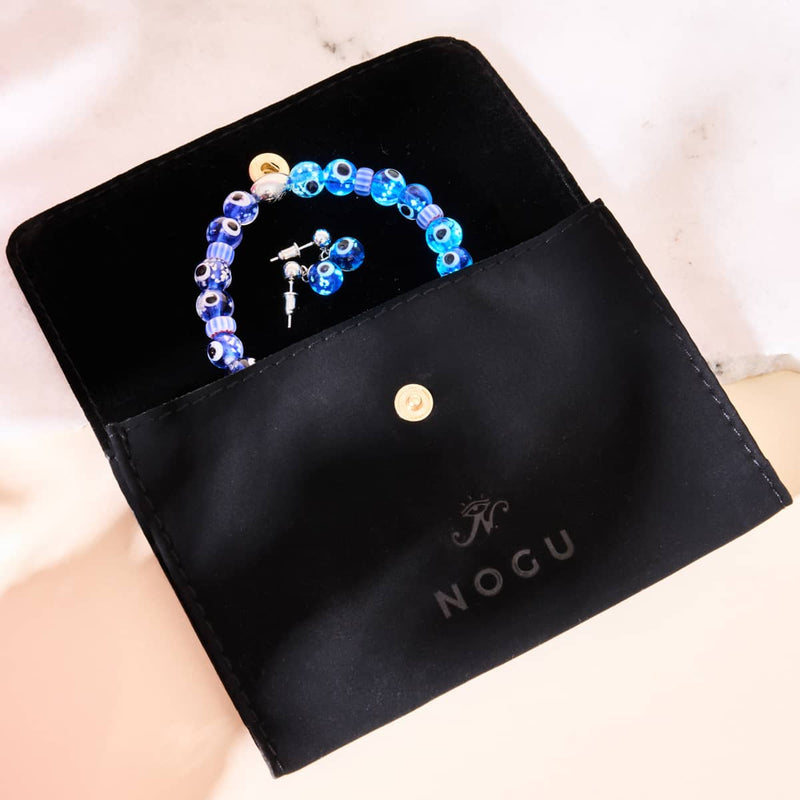 Nazar .925 Silver Firefly Glass Evil Eye Bracelet & Earrings Set