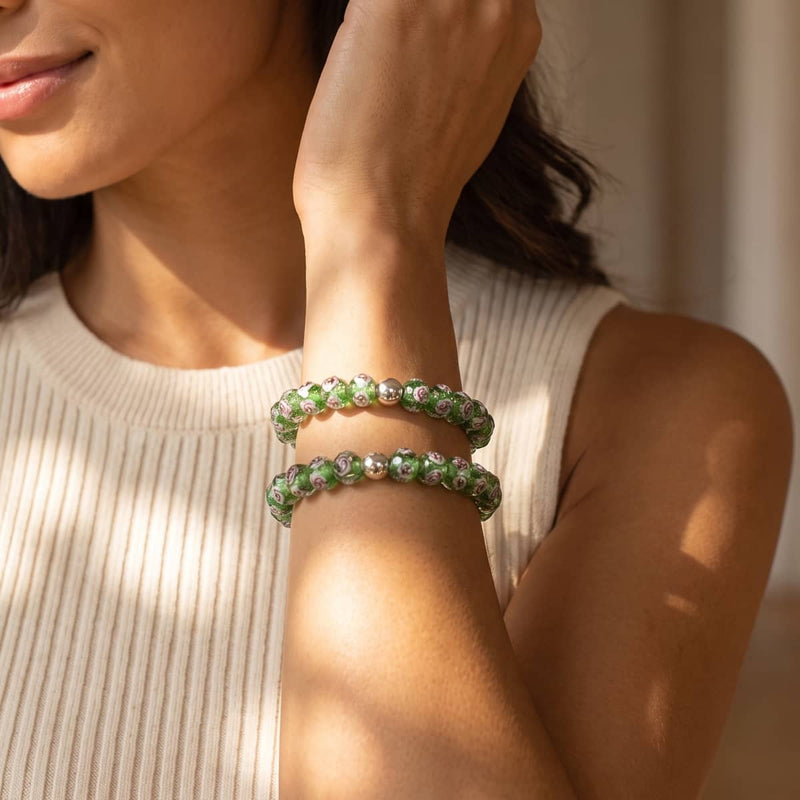 Green Zinnia | Firefly Glass Diamonds Bracelet