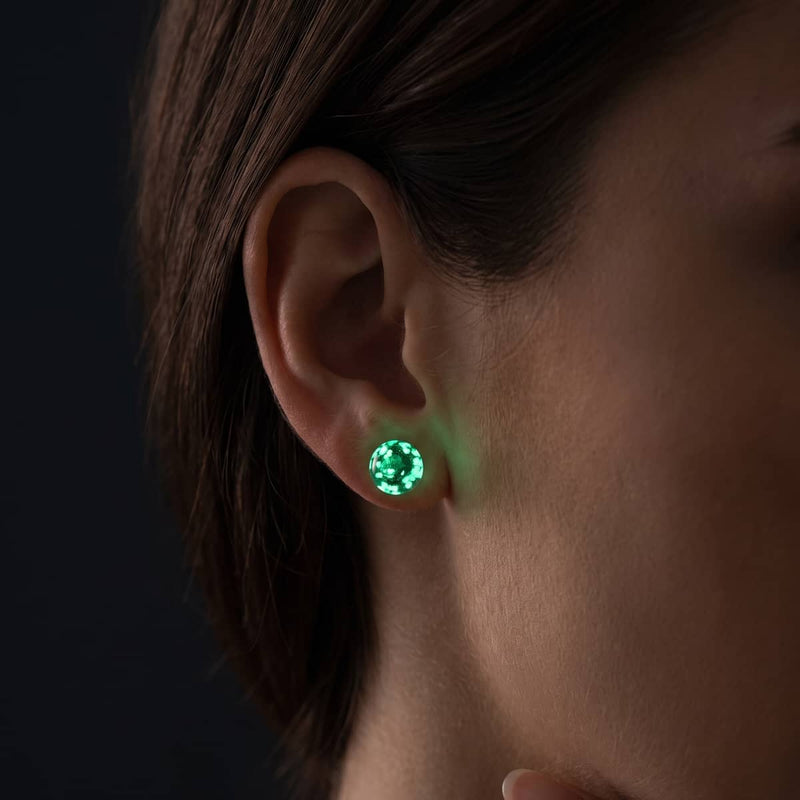Teal | .925 Sterling Silver | Firefly Glass Stud Earrings